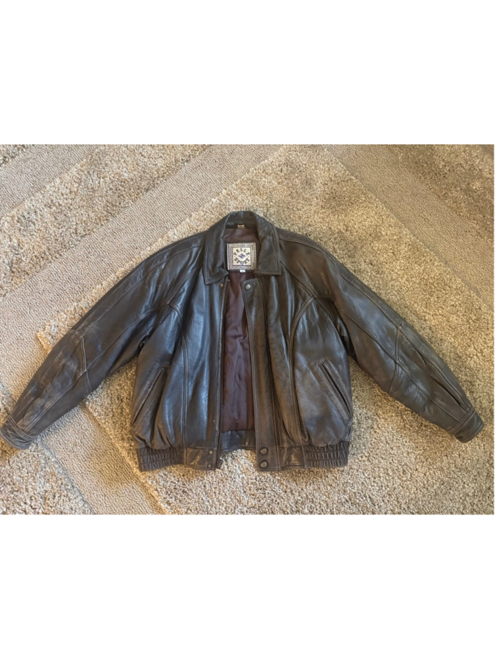 Men's Pelle Sport XL Brown Leather Bomber Jacket